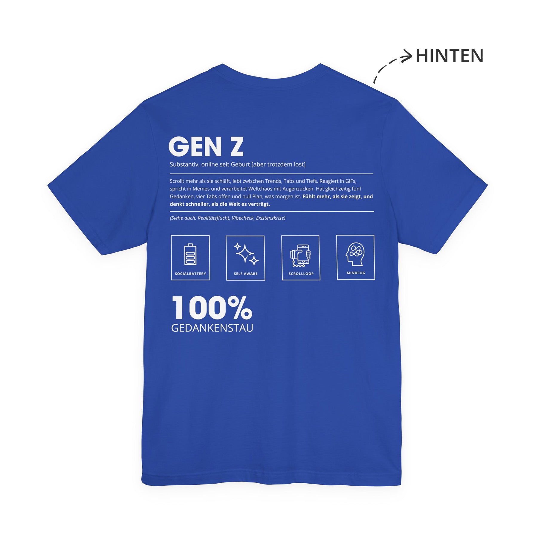 Gen Z Unisex T-Shirt Hinten Blau