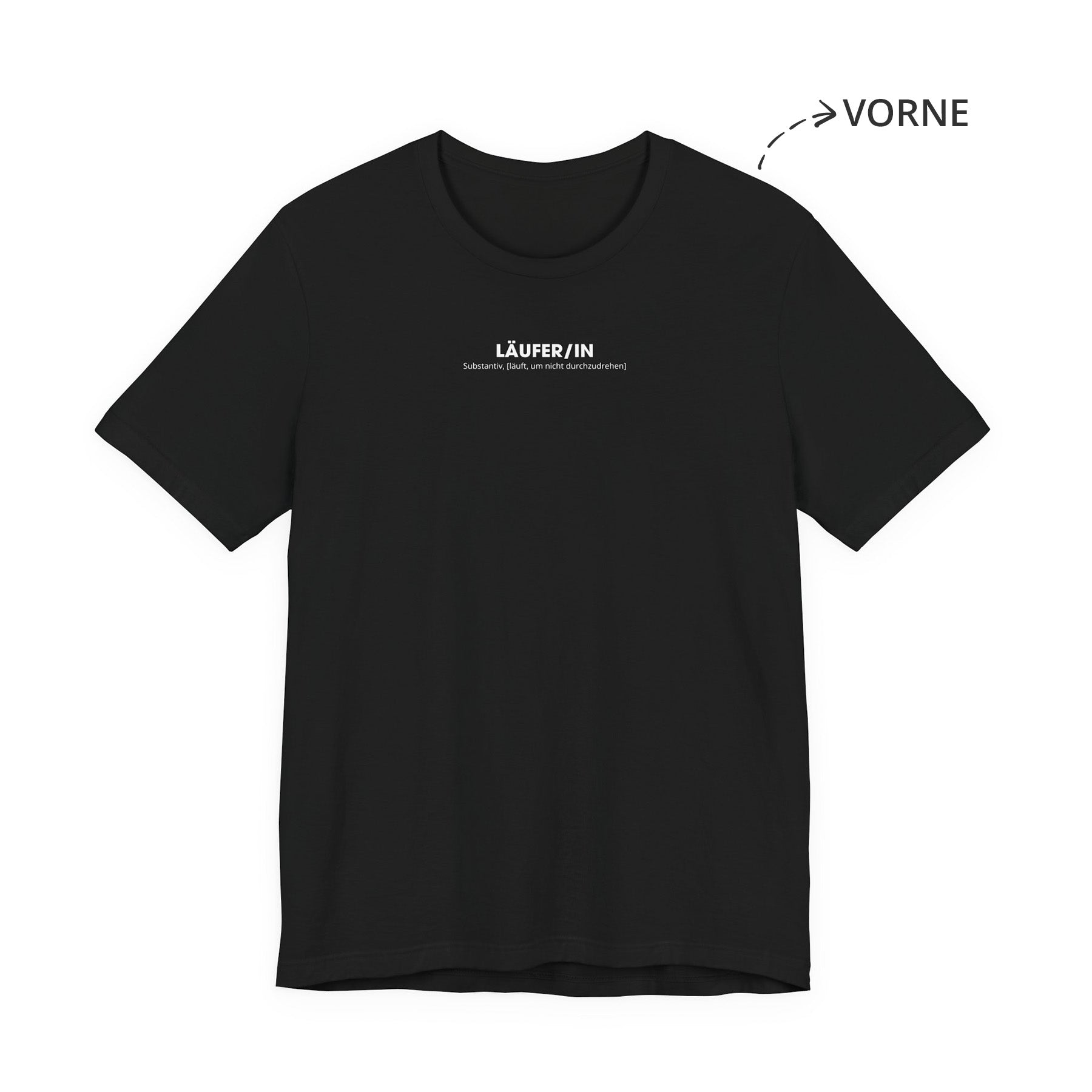 Läufer / Läuferin Unisex T-Shirt Vorne Schwarz