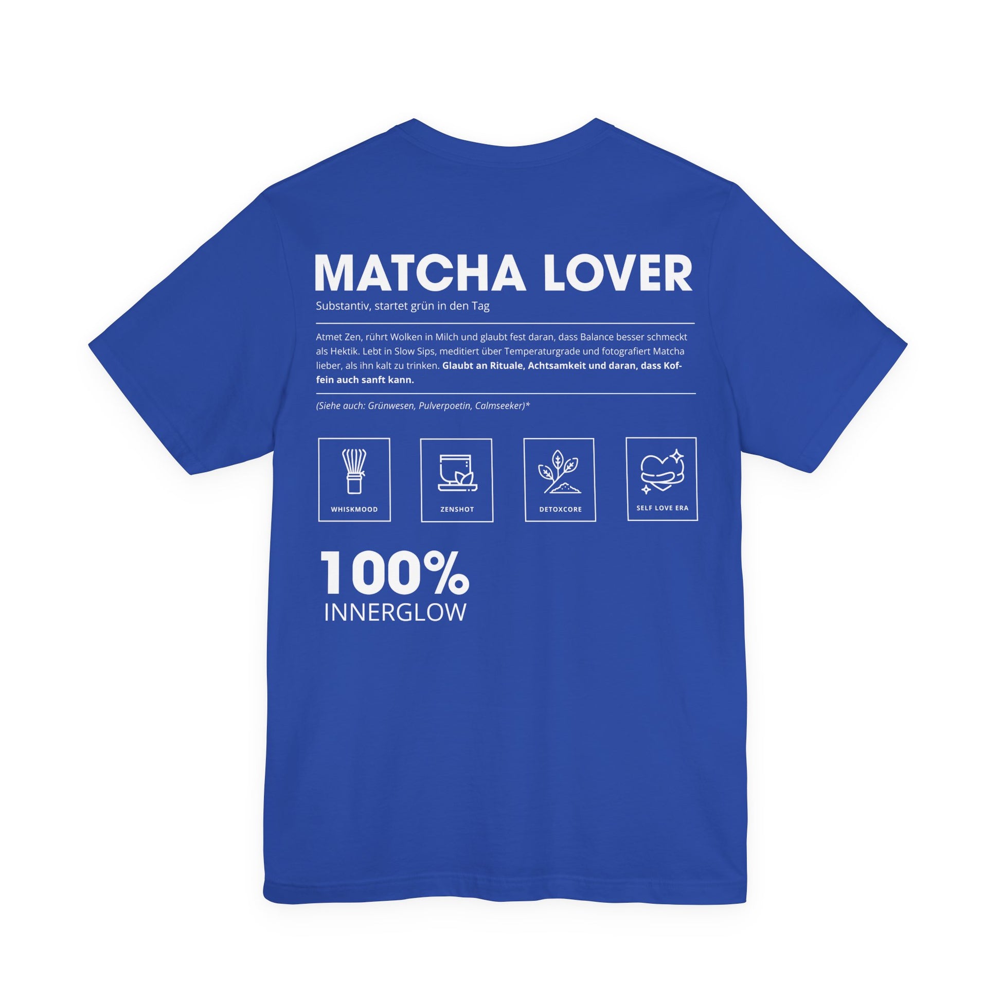 Matcha Lover Unisex T-Shirt Hinten Blau