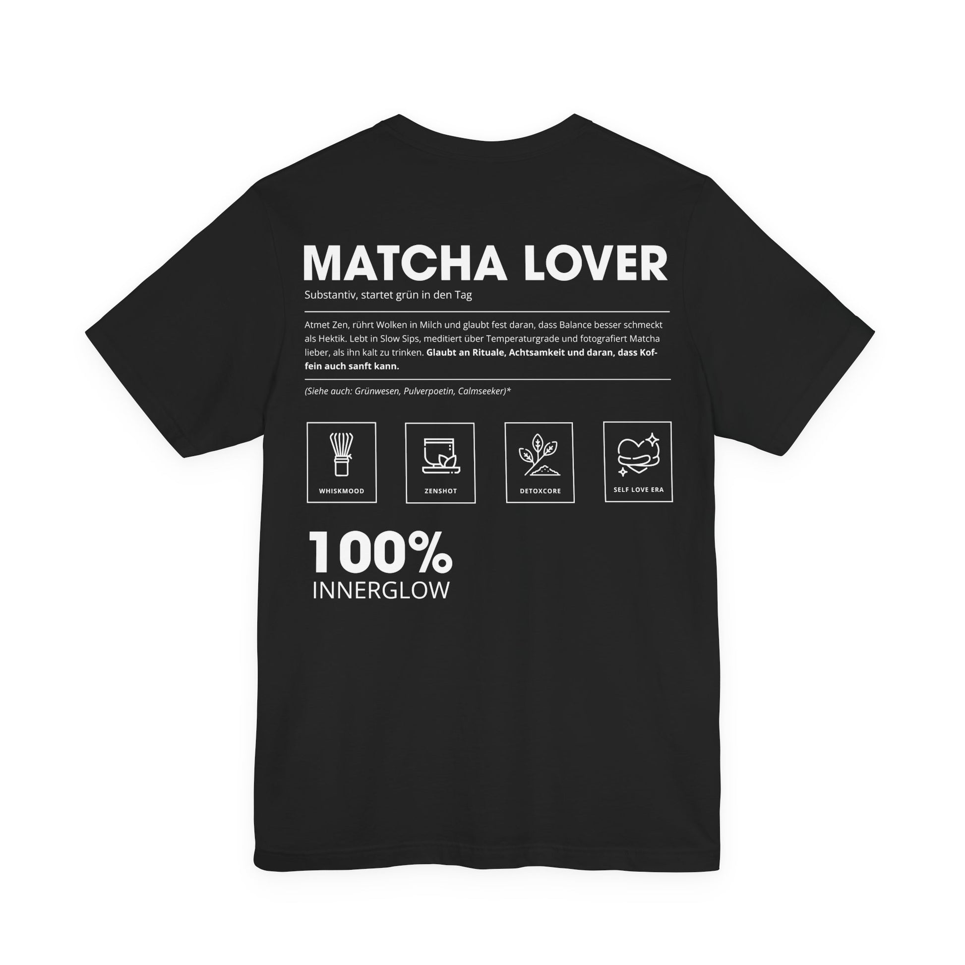 Matcha Lover Unisex T-Shirt Hinten Schwarz