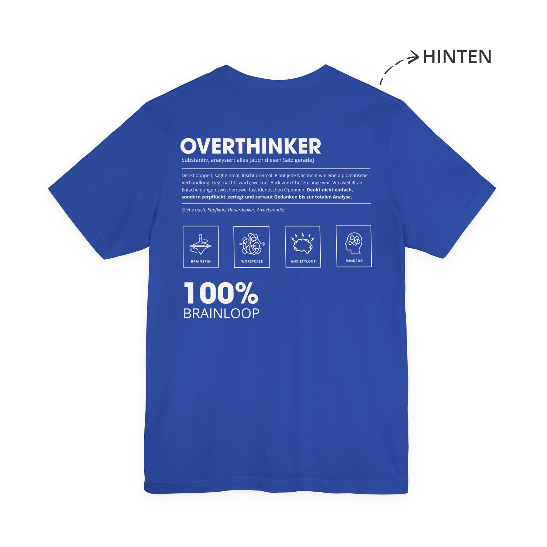 Overthinker Unisex T-Shirt Hinten Blau