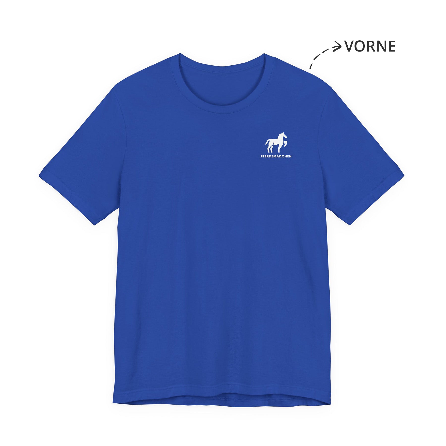 Pferdemädchen Unisex T-Shirt Vorne Blau