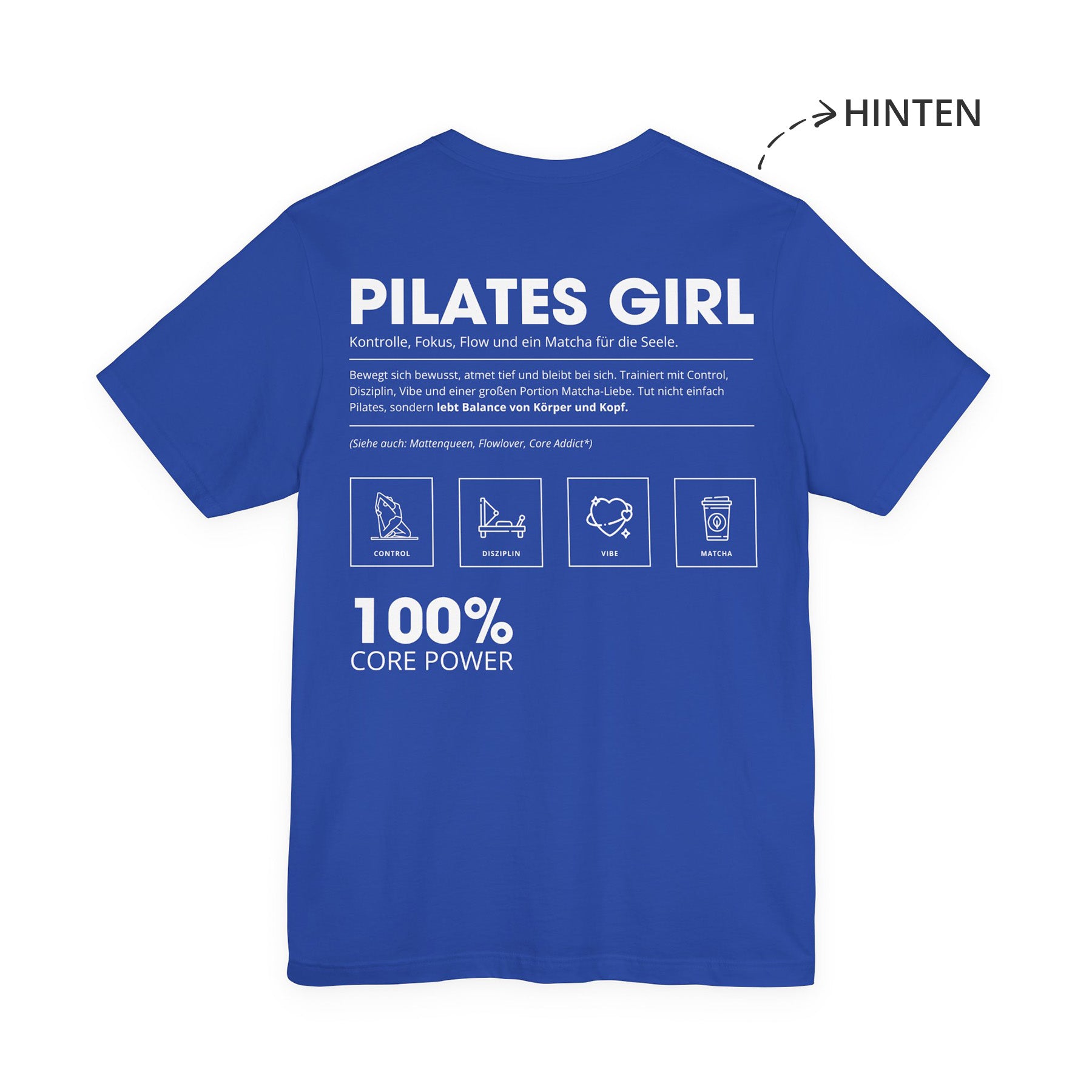 Pilates Girl Unisex T-Shirt Hinten Blau