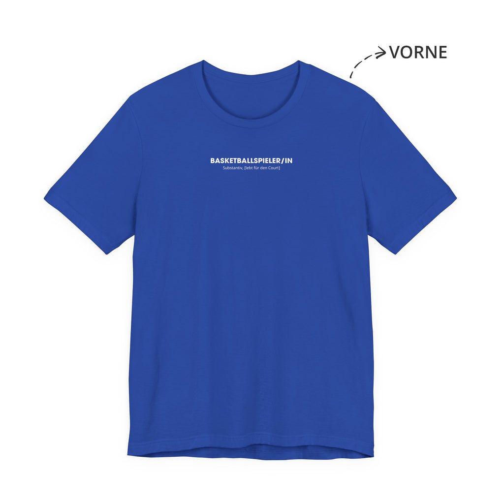 Basketballspieler / Basketballspielerin Unisex T-Shirt Vorne Blau