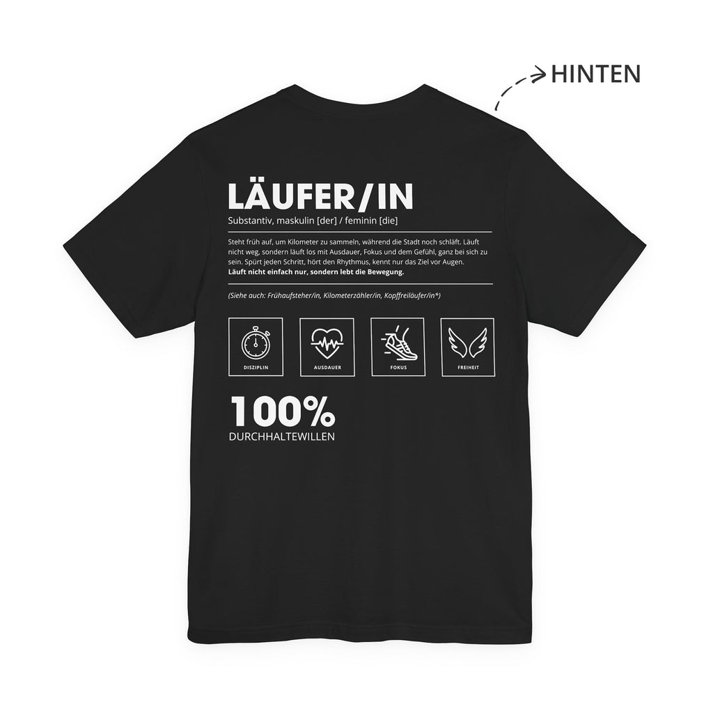 Läufer / Läuferin Unisex T-Shirt Hinten Schwarz