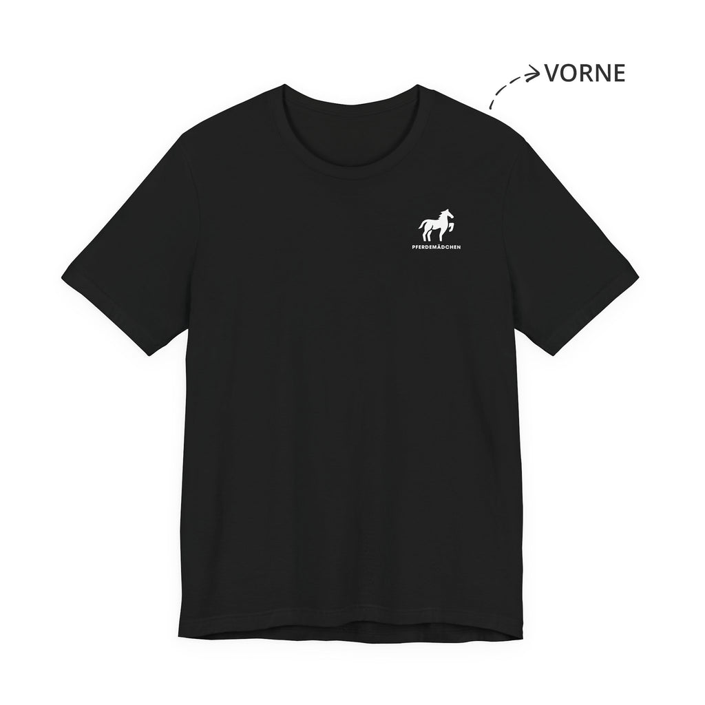 Pferdemädchen Unisex T-Shirt Vorne Schwarz