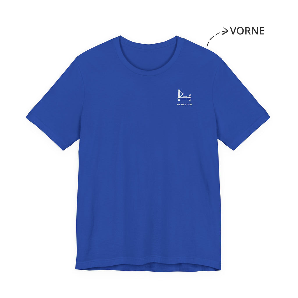 Pilates Girl Unisex T-Shirt Vorne Blau