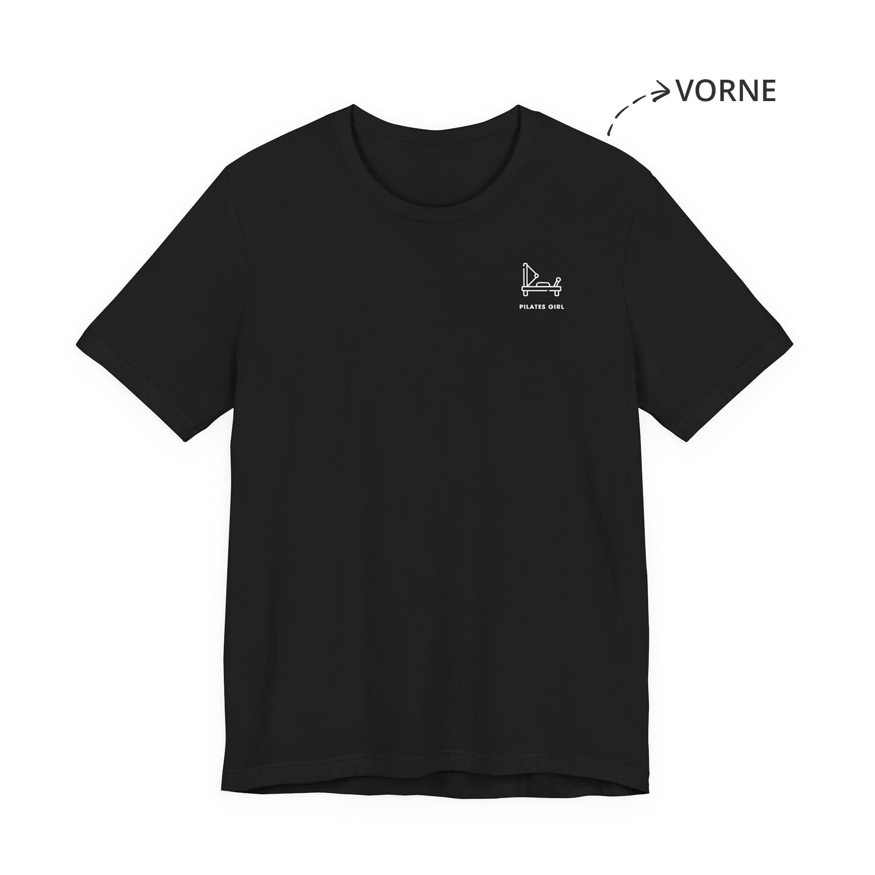 Pilates Girl Unisex T-Shirt Vorne Schwarz
