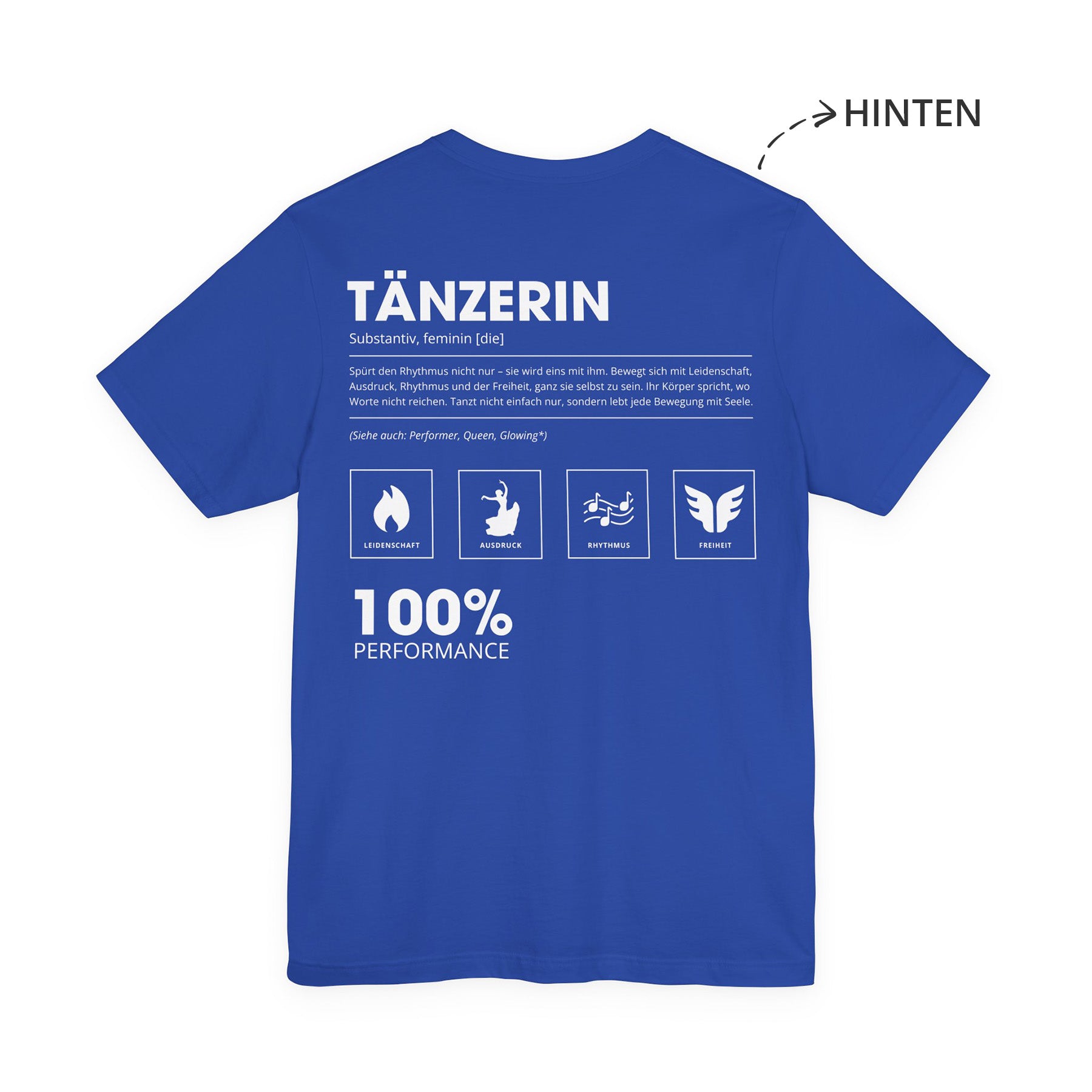 Tänzerin Unisex T-Shirt Hinten Blau