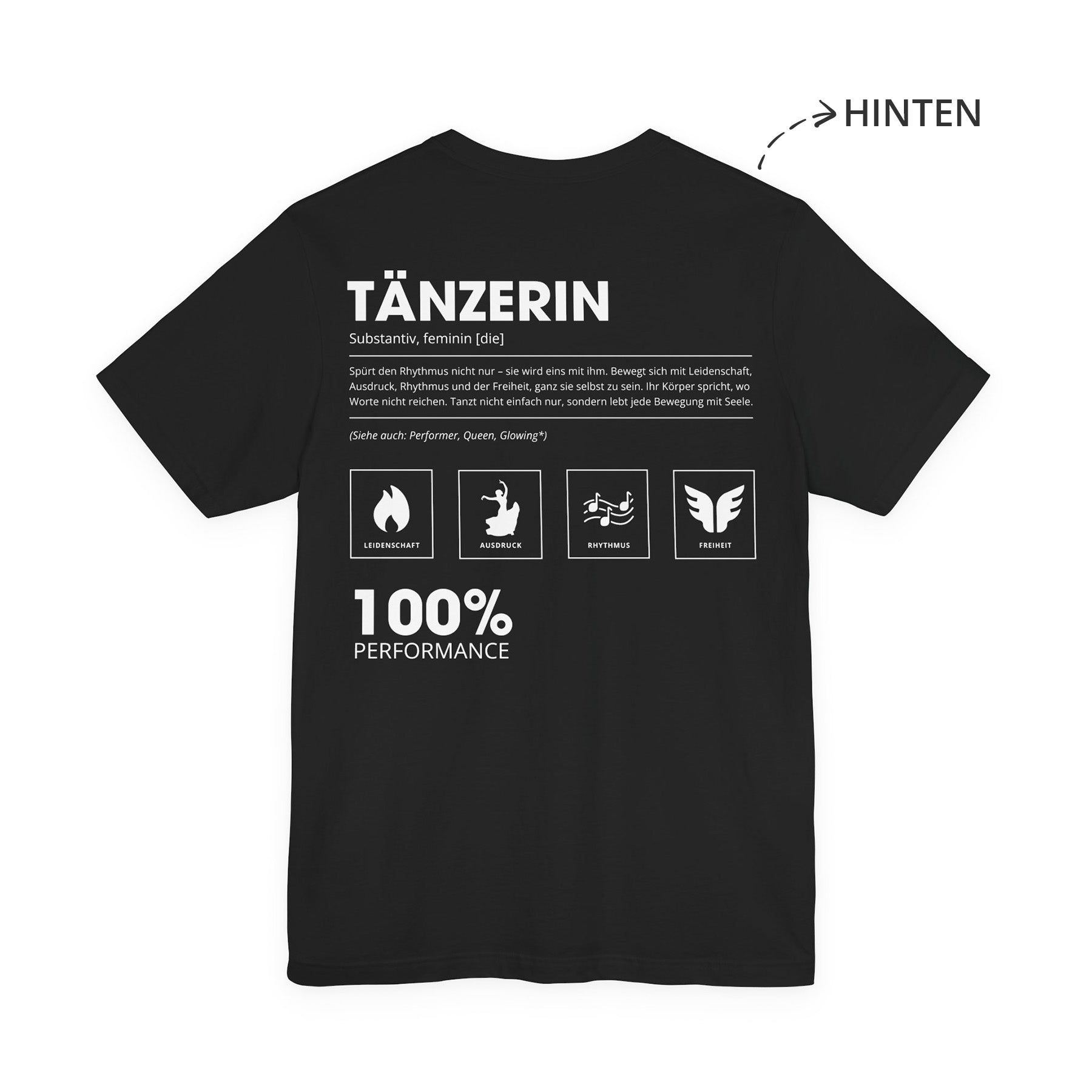 Tänzerin Unisex T-Shirt Hinten Schwarz